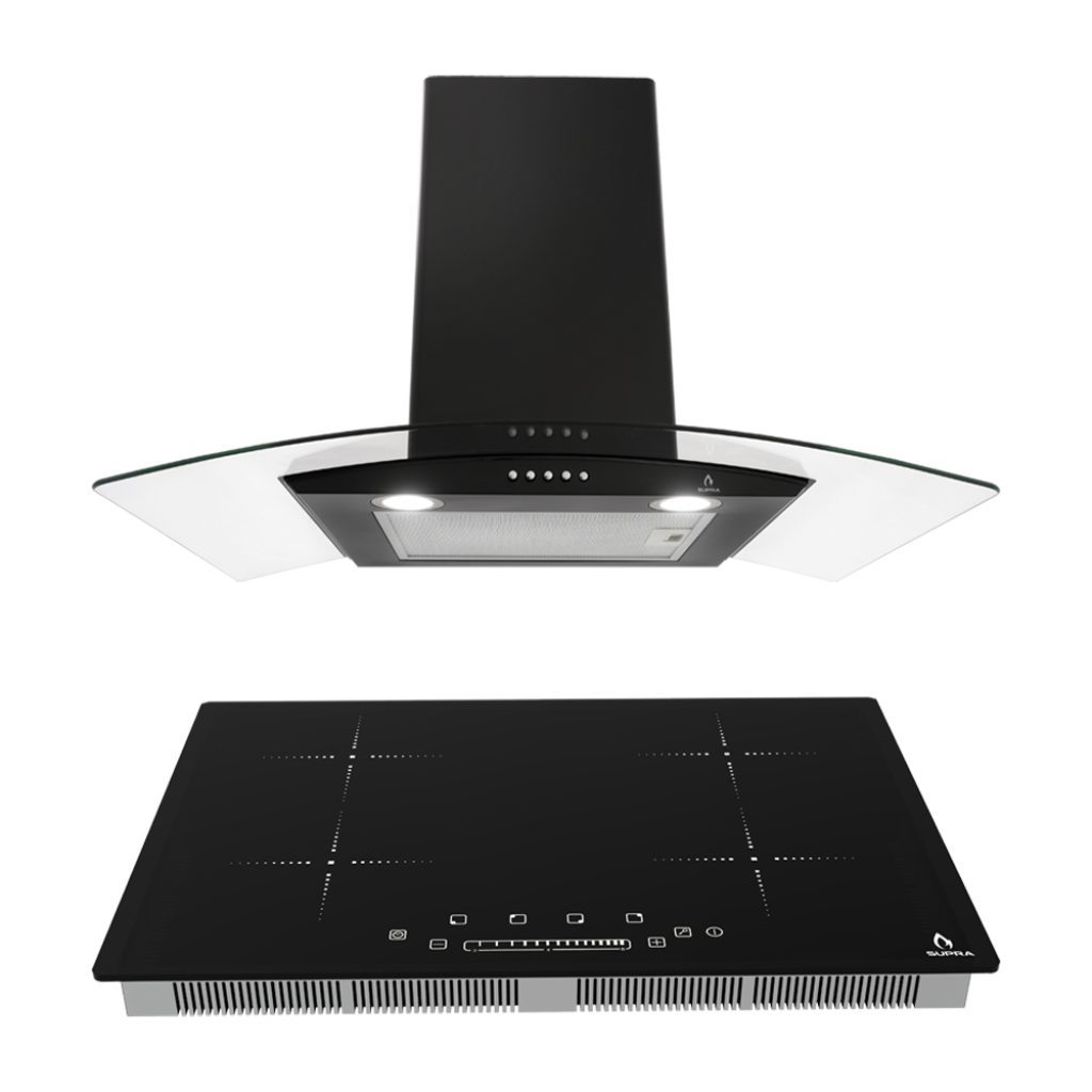 Paquete Campana CC-60- Black + Parrilla de Inducción Magnética de 4  Quemadores 60cm 110V Supra – Bedon